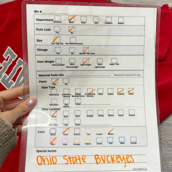 Vintage Y2K Russell Athletic Ohio State OSU Buckeyes Red Mens M‎ Pullover Hoodie - Picture 11 of 11